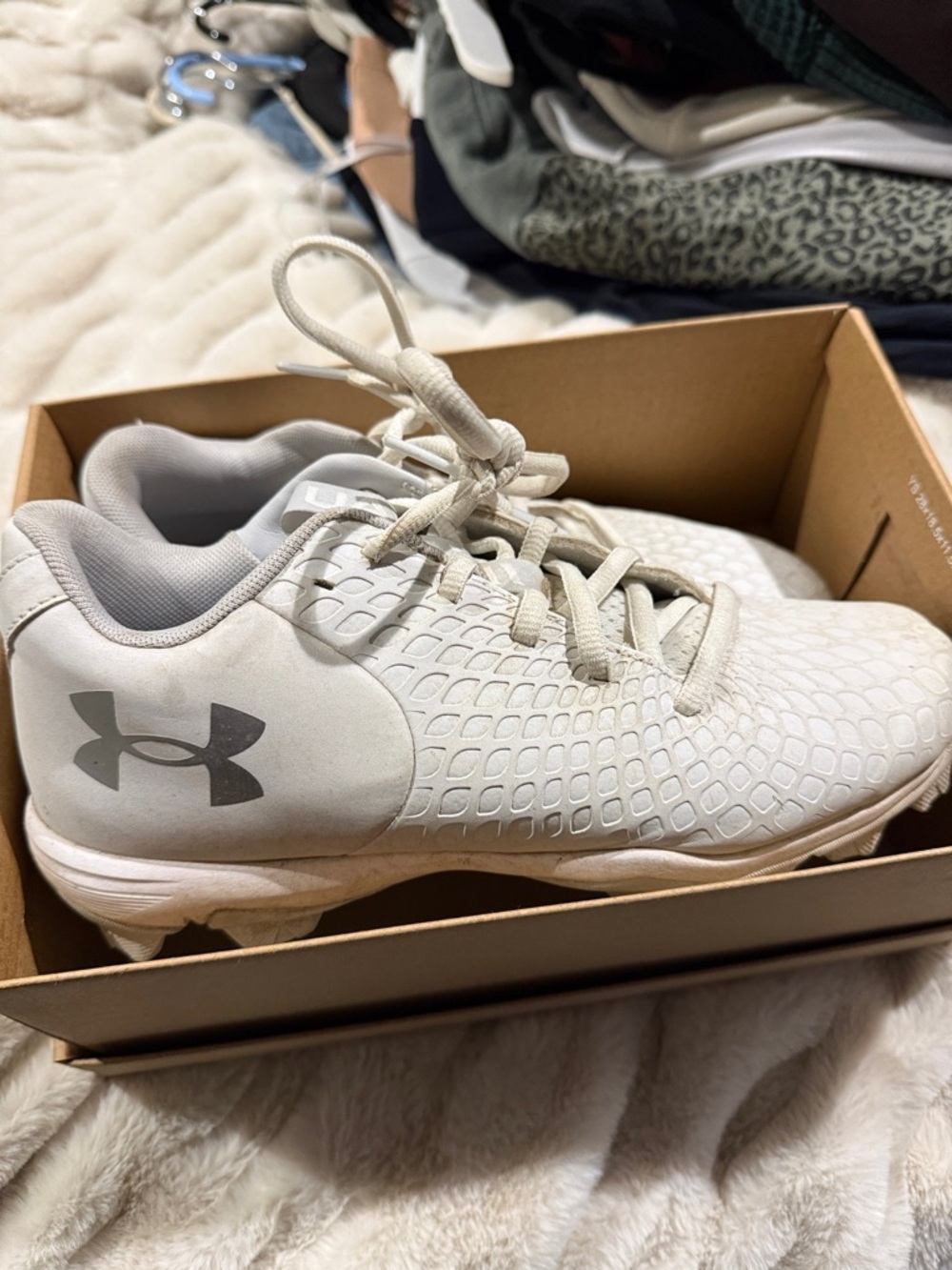 Under Armour White Athletic Cleats
